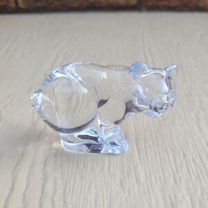 Daum France Pig Crystal Clear Paperweight Signed Figurine No Box